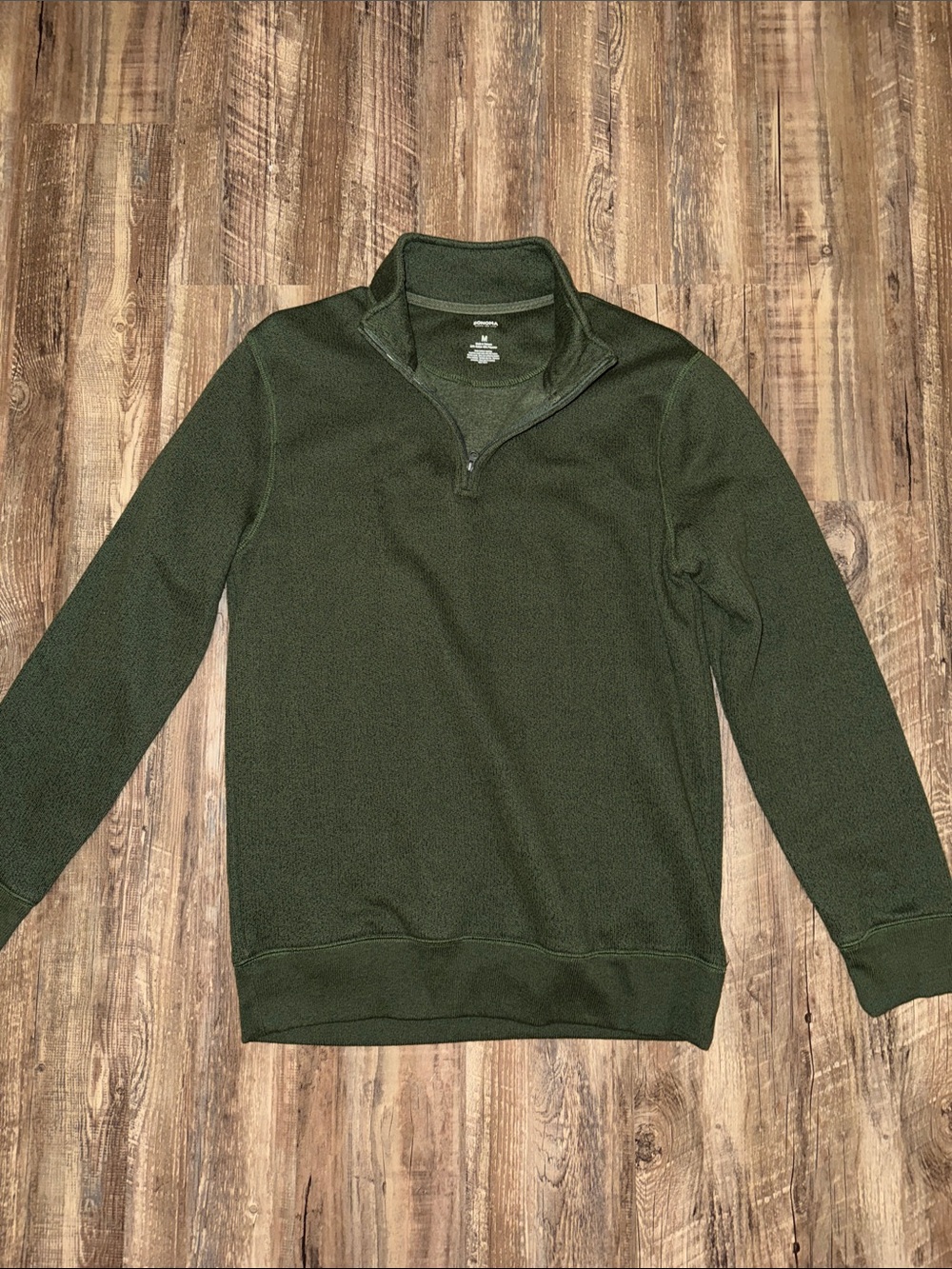 Men's Quarter-Zip Sweater - Olive Green